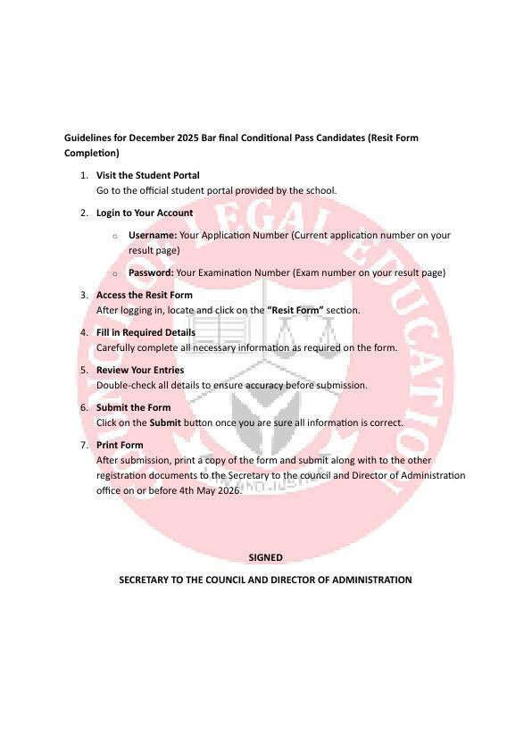 CallToBarNG's tweet photo. TAKE NOTICE-
Candidates with Conditional Pass in the December 2025 Bar Final Examinations. 

#cle #nls #barfinals #nlshq #bodyofbenchers https://t.co/y435vwRTN9