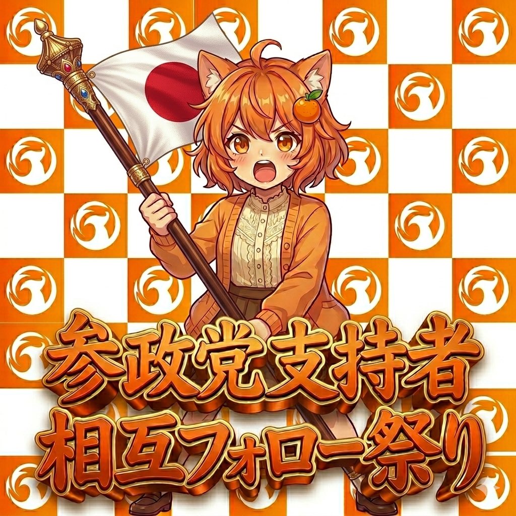 参政党支持者 🍊
相互フォロー祭り🏮👘✨

参政党支持者の方‼️
愛国者･保守派の方‼️

全員フォローします😊
皆さんで相互フォローしましょう💪

目指せ‼️
🇯🇵🇯🇵🇯🇵10万人相互フォロー🇯🇵🇯🇵🇯🇵

リポスト･いいね♥ 
よろしくお願いします🍊
 #参政党
 #保守
 #日本