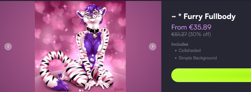 xKeroki's tweet image. 30% Spring Sale for my Fullbody pieces!
instead of 60$ for just 42$ &amp;lt;3 Until the End of May
vgen.co/Keroki

#furryart #furryfriends #furryartist #commission #vgen