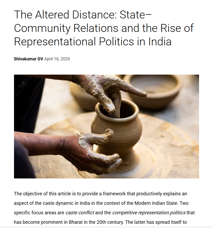 SaamaanyaJ's tweet image. This article on #Indian #Communities and their dynamic of last 200 years presents the following through an #IKS Lens.

1. A native model to represent Indian Communities as a #network with specific characteristics

2. A new Concept: #Distance between the State &amp;amp; the Community

3.