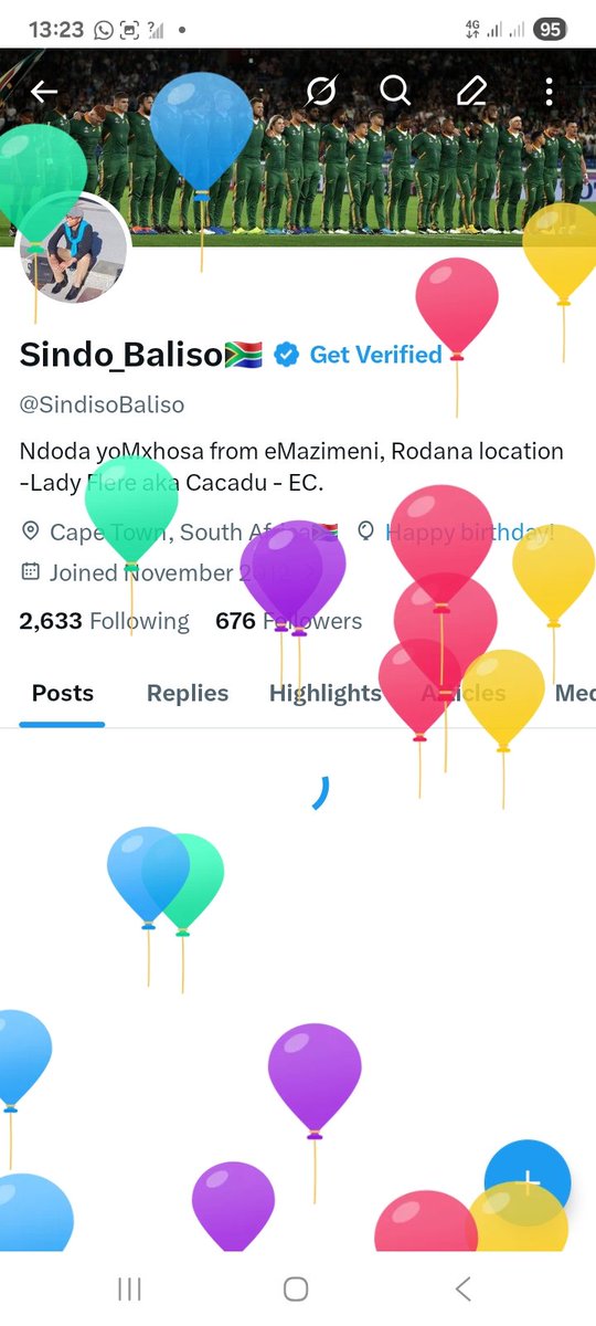Nam fumane balloons namhlanje 🎂🍾 cela nithi hurray kum 🥂