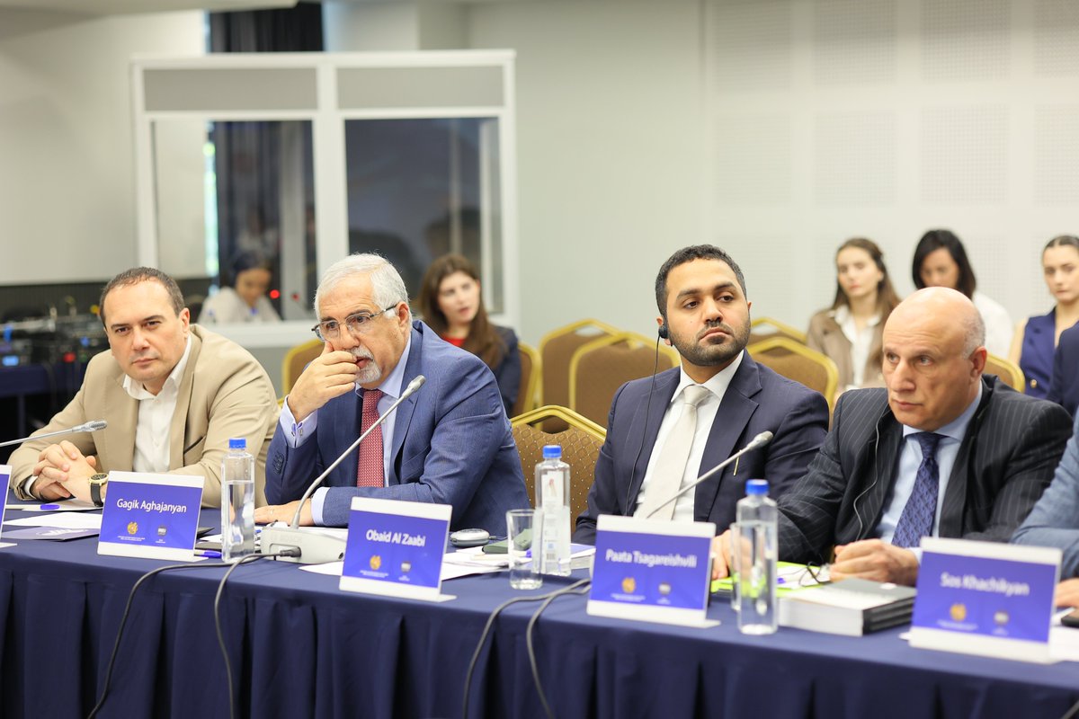 CenterOrbeli's tweet photo. Panel 2 focused on transport system challenges within the “Crossroads of Peace.”

Discussions covered trade dynamics, infrastructure gaps, and regional cooperation with Iran and Georgia. https://t.co/rqu7N1S0FF
