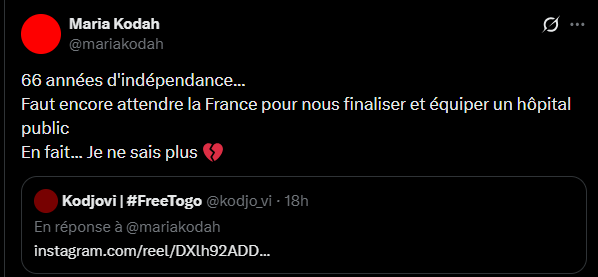 Legende228's tweet photo. 66 ans, et toujours ce réflexe de regarder ailleurs quand il faut regarder en face…Dommage.
À force de tout externaliser, même vos  responsabilités deviennent étrangères.
@mariakodah, est ce  un constat que vous exprimez ?… ou c 'est un début de  paranoïa silencieuse ?😵‍💫 https://t.co/oCedqXEyku