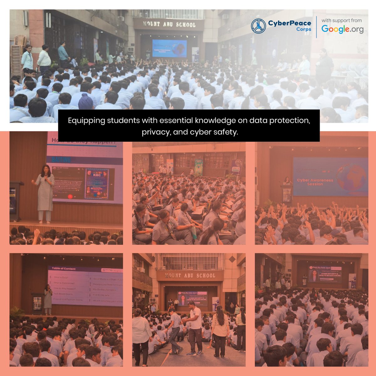 cyberpeacecorps's tweet image. Empowering the next generation to stay safe online. 🔐

#CyberPeace☮️ conducted its flagship CyberPeace First Responder Session for students at 📌 Mount Abu Public School, New Delhi, equipping them with essential knowledge on data protection, privacy and cyber safety.

From