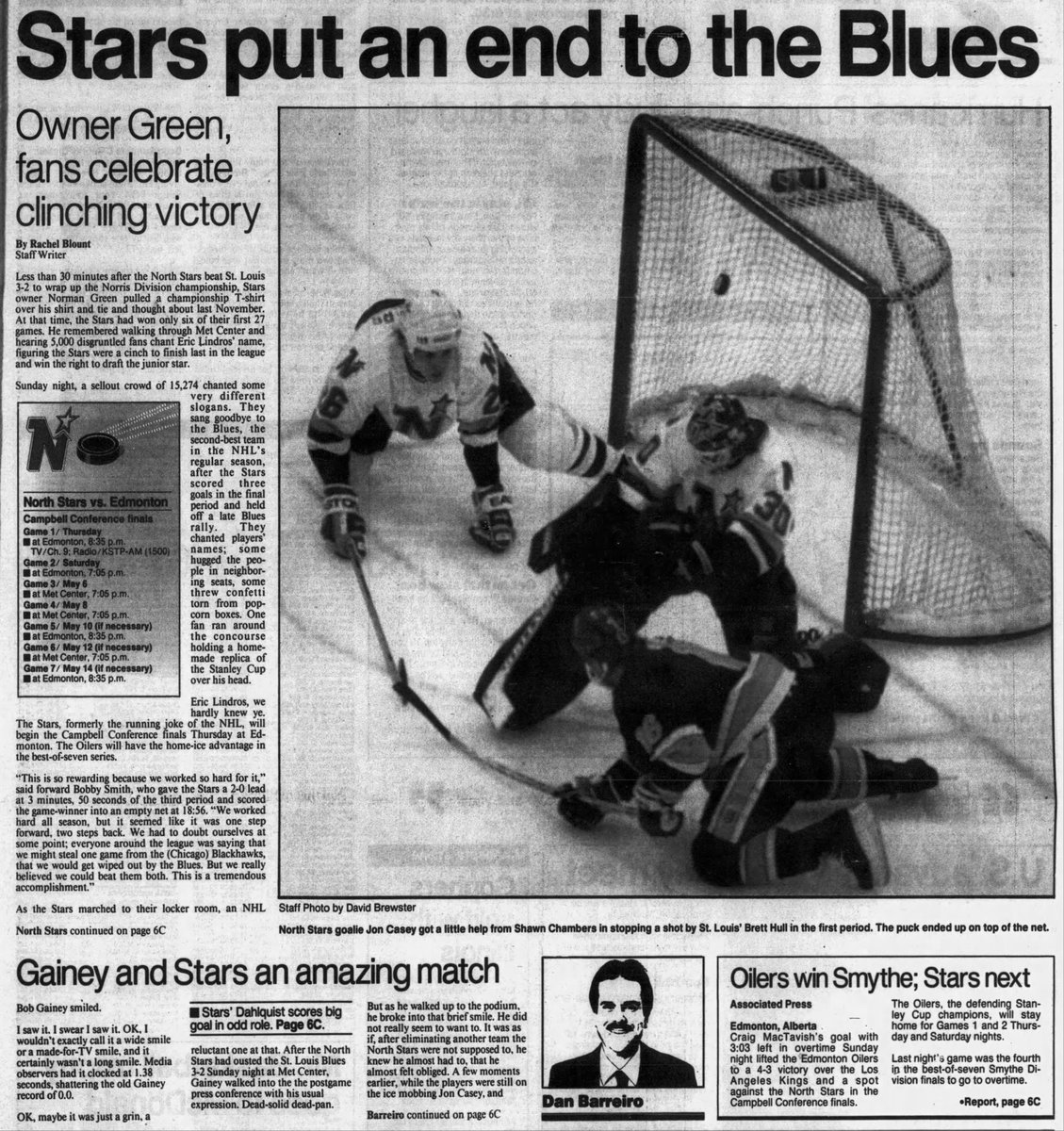 WHENESOTA's tweet photo. Fun Fact: #OTD in 1991 the North Stars beat Blues 3-2 winning the second round #StanleyCup playoff series in 6 games. #MNWild #NHL
https://t.co/WGyEMeiR5U https://t.co/oq1gLDAc0c