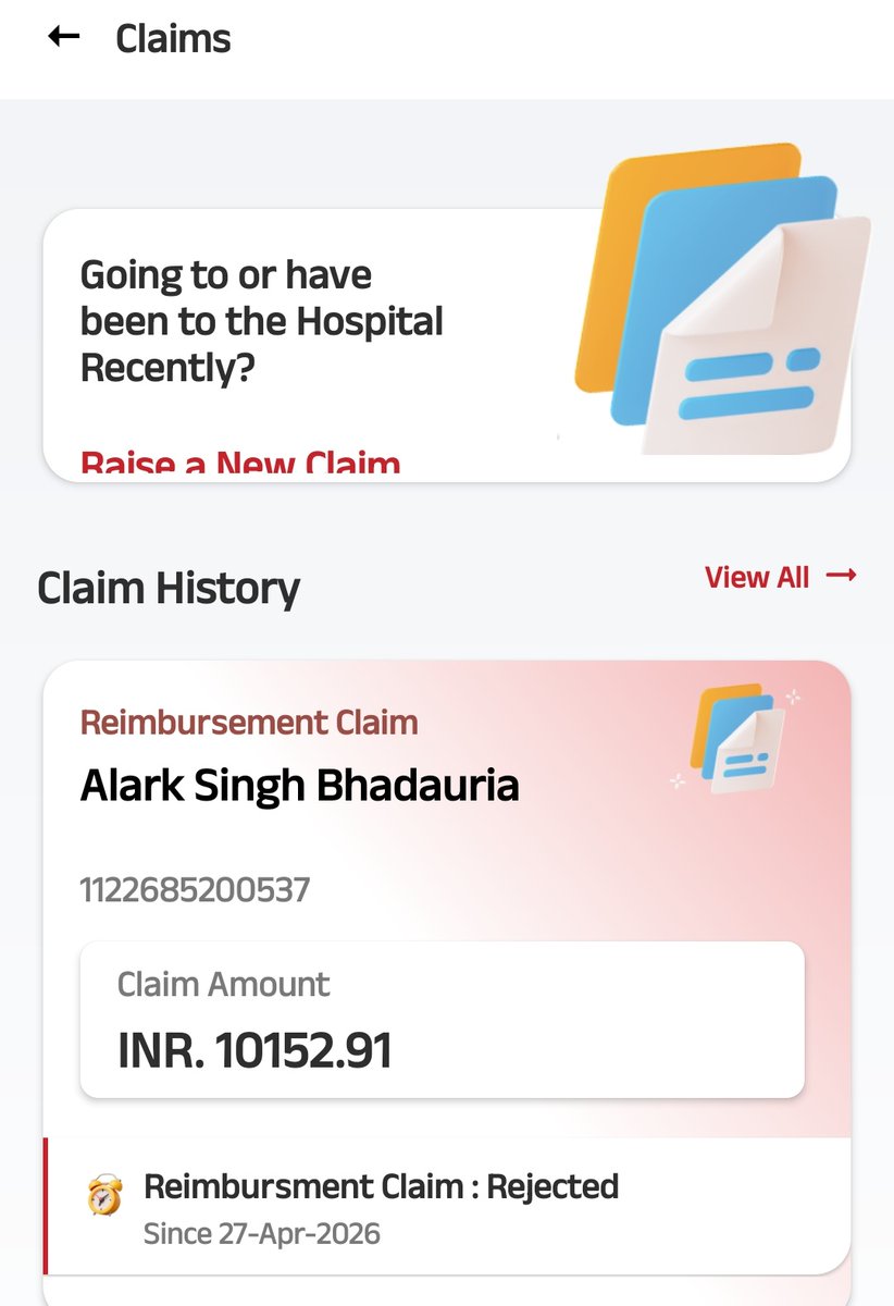 KHgnis1's tweet image. @joinditto
What a joke, food poisoning leading to gastroenteritis claim is rejected by #adityabirla after proper vetting by #ditto (ensuring paperwork was ok), REASON - HAS TO WAIT FOR 2 YEARS 😂

@joinditto u r just a salesman for insurance co.

#dittoinsurance
#insuranceclaims