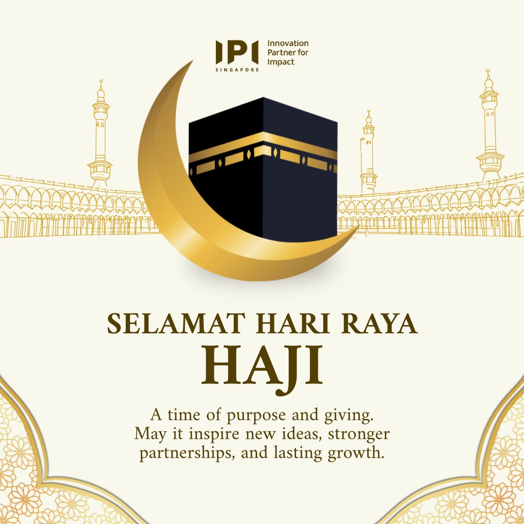 ipisg's tweet photo. IPI Singapore wishes you a Selamat Hari Raya Haji.

From purpose to progress, may this season inspire bold ideas, stronger partnerships and new growth through innovation and collaboration.

#IPISingapore #HariRayaHaji #Innovation #BusinessGrowth https://t.co/LQJRVA4i5Q