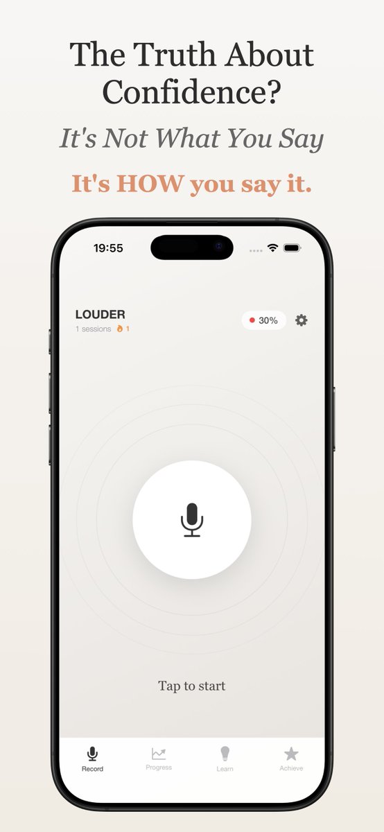 Pragmathema's tweet image. Speaking quietly signals uncertainty to others. But first, it signals uncertainty to yourself. apps.apple.com/gb/app/louder-… #SelfPerception #Voice #Confidence
