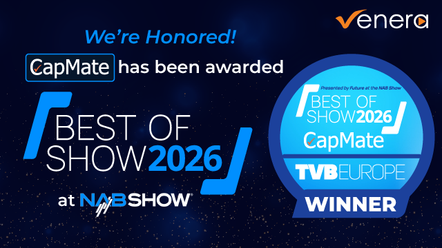 veneratech's tweet image. CapMate® by Venera Technologies wins Future’s Best of Show Award at #NABShow2026, presented by TVBEurope.

Proud moment for our team and a strong recognition of our focus on innovation in caption/subtitle media workflows.

#BestOfShow #MediaTech #Broadcast