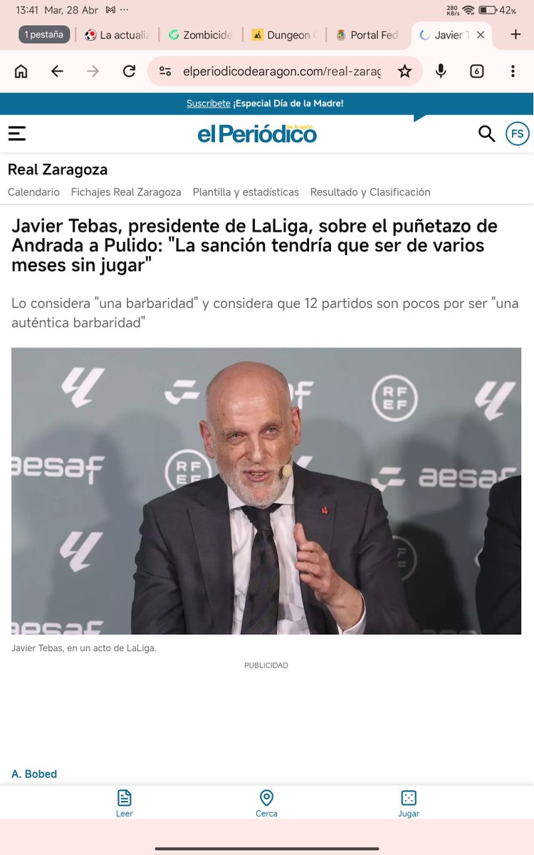 NoarankoPopovic's tweet photo. Este hijo de perra debería cerrar su boca llena de mierda. Cualquier sanción que no sea igual (como poco) para el portero del Huesca que para Andrada será otro desprecio más al Real Zaragoza https://t.co/Te03rlUiZU
