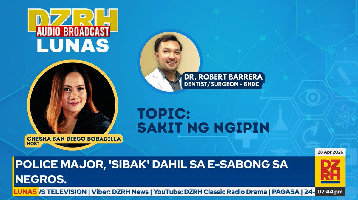 dzrhnews's tweet image. Masama ang pakiramdam o may mga senyales ng kung anumang uri ng sakit? Worry no more! Tutok lang at makinig sa mga payo ng mga eksperto sa #Lunas kasama si Cheska San Diego-Bobadilla! 

WATCH: facebook.com/share/v/1Ldk4L…