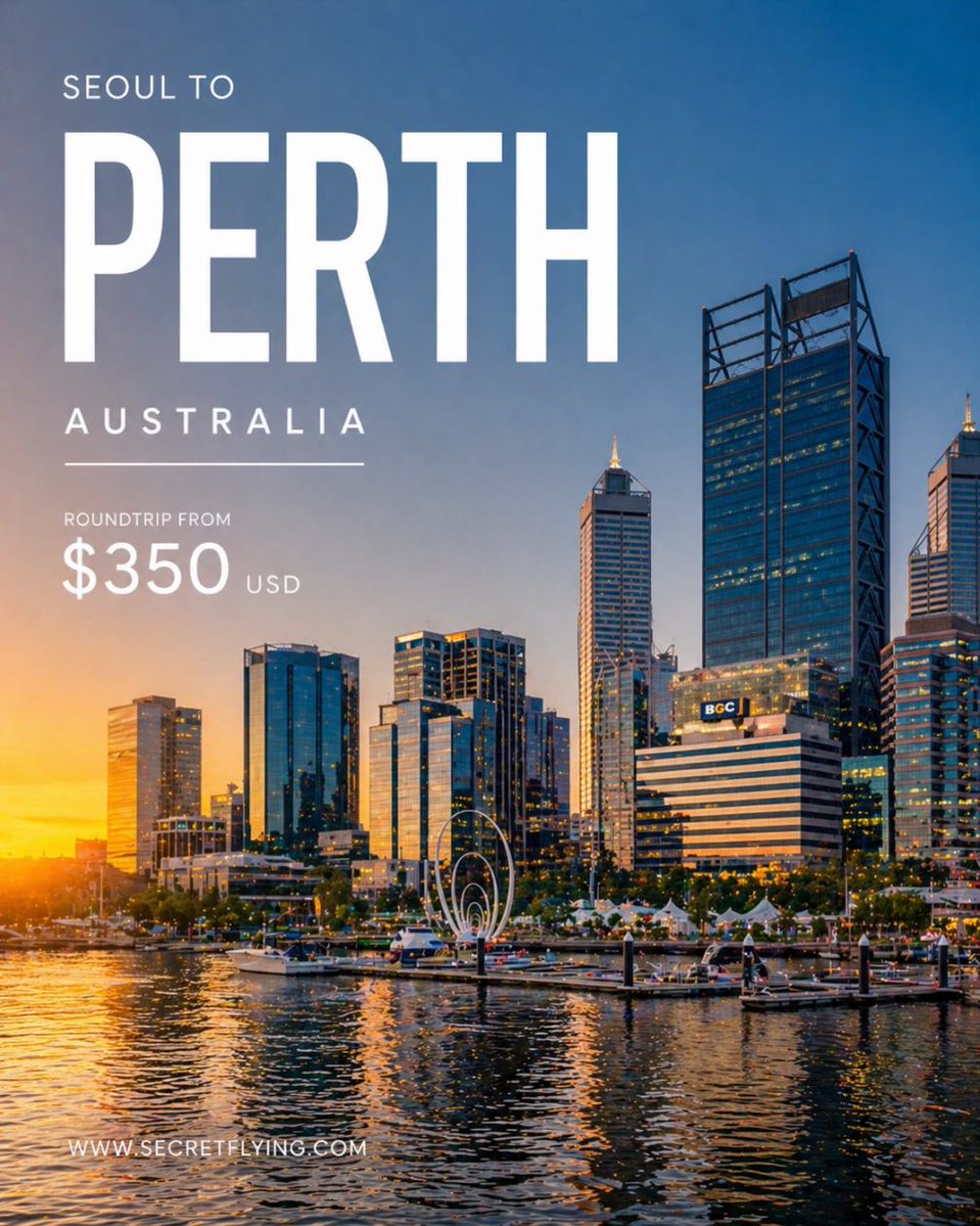 SecretFlying's tweet image. #Seoul, South Korea to Perth, Australia for only $350 USD roundtrip #TravelTuesday

secretflying.com/posts/seoul-so…