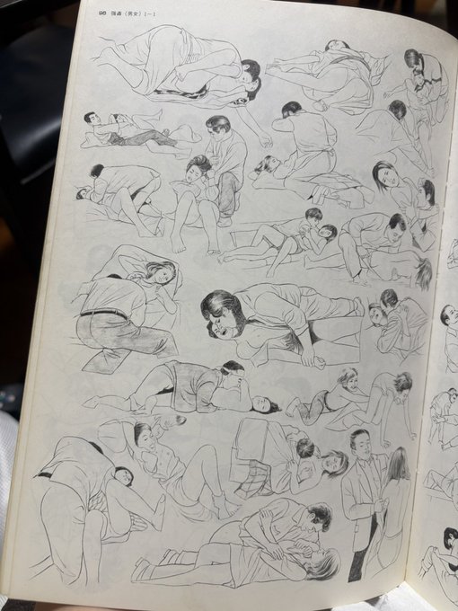 古本市で店主のご好意で安くていにれたアクションイラスト集。 基本ポーズ編と言いながら『強姦』のページがありすごい