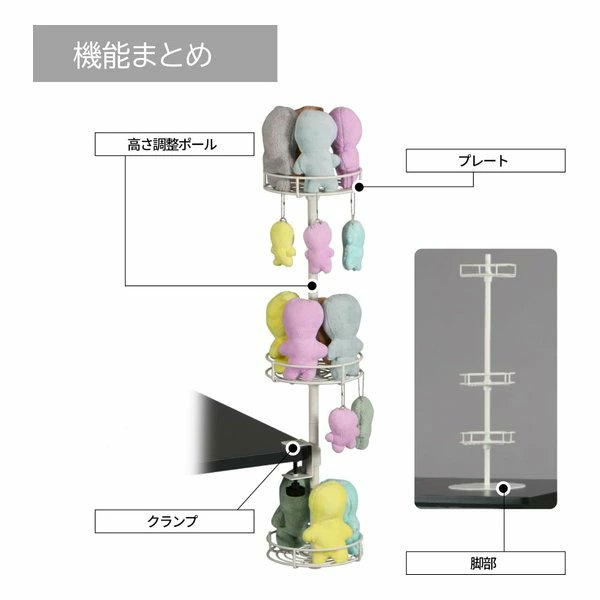 『ぬいタワー デスクタイプ』

デスクに固定して、ぬいぐるみを「浮かせて」飾れるぬいぐるみ専用棚です。
作業スペースを邪魔することなく、360°ぬいぐるみで埋め尽くしたタワーをあなたのすぐそばに。
goodslog.info/49097/