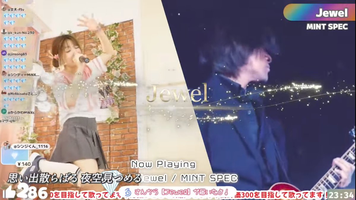 7pDVnT2zpcdmJJq's tweet image. え～っと〜🌈🌈🌈
Miiちゃま😍✌️

13曲目🎤🎶😁✌️
「＃Jewel💎✌️🎤🎸🌈」
おぉ〜〜💎オリジナル曲🎶💎✌️
ジュエル💎✌️だぁ〜💎✌️ジュエル💎祭りだぁ～💎✌️💎✌️💎✌️
カッケー💎MINT SPEC🍅降臨だぁ〜💎✌️
Miiちゃま😍✌️歌ってくれてありがとう💎✌️

＃爽やかな曲を爽やかな笑顔で歌い通す配信