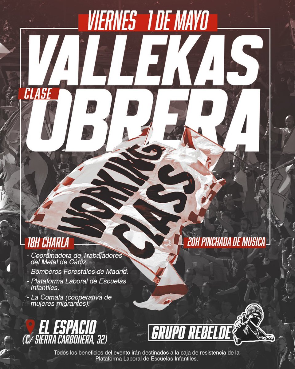 ultras_antifaa's tweet image. #Spain — Bukaneros, the anti-fascist supporters group of Rayo Vallecano, announced that it will organize solidarity events on Friday after the May Day demonstrations in support of striking education workers. The money raised from the events will be given to workers at educational