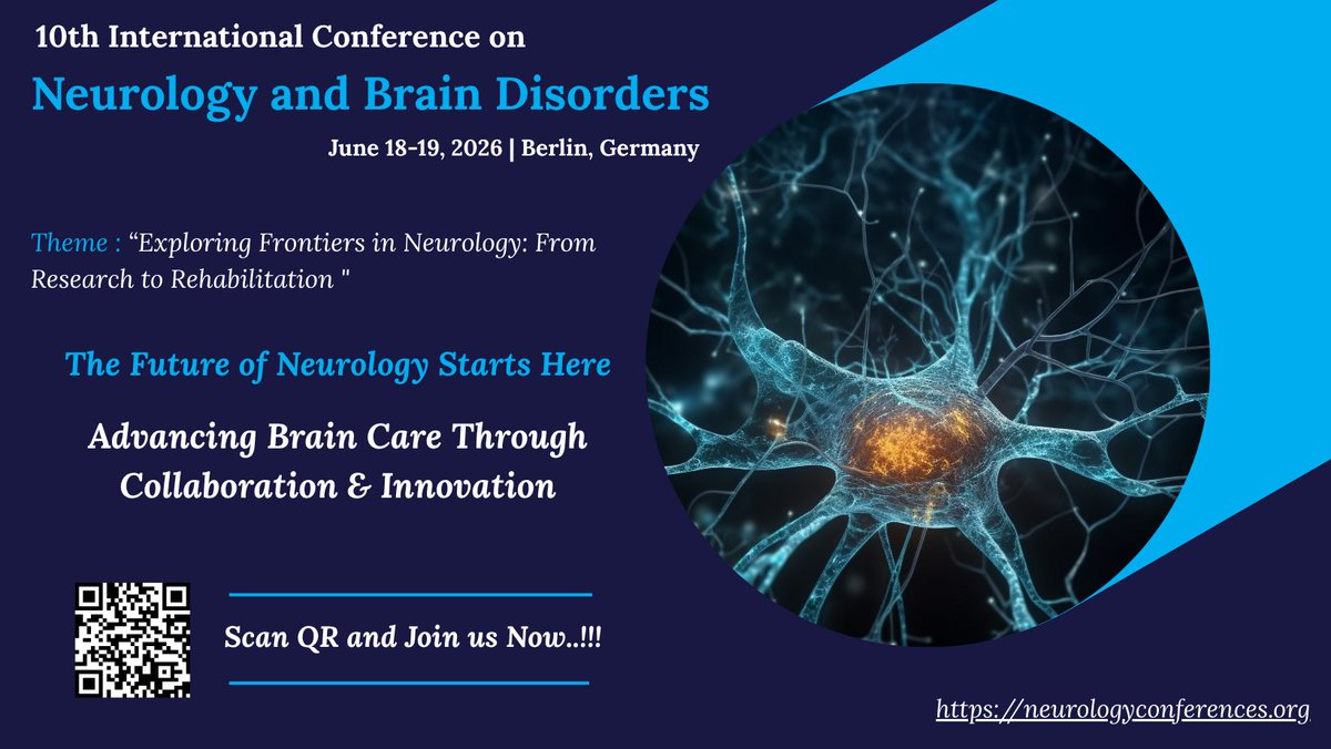 ClaraMcbroom's tweet image. Be part of a global platform where ideas turn into impact. Connect, collaborate, and lead the change in brain health.
📅Dates: June 18–19, 2026
📍Location: Holiday Inn Berlin Airport Conference Centre, Berlin, Germany
Website: neurologyconferences.org/abstractsubmis…
#neurology #alzheimers
