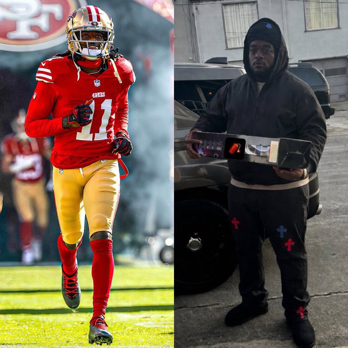 GospelOfMark's tweet photo. To me, it doesn’t look like Aiyuk is football ready…does he really want to play? https://t.co/UKNAa00eYM