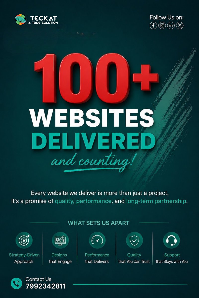 inTeckat's tweet image. 100+ websites delivered - and still raising the bar 

At Teckat, a website isn’t just a project.
It’s a commitment to quality, performance, and partnerships that last.

We don’t just deliver - we elevate.

#Teckat #DigitalSuccess #WebsiteDesign
