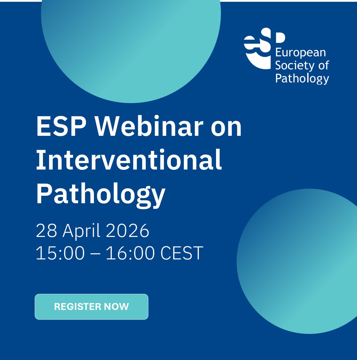 ESP_Pathology's tweet image. ⏳Countdown for today's webinar on Interventional #pathology! 

⏲️We will be welcoming you at 15:00 CEST!

💉Free registration: esp-pathology.org/event/esp-webi…

#PathTwitter #PathX