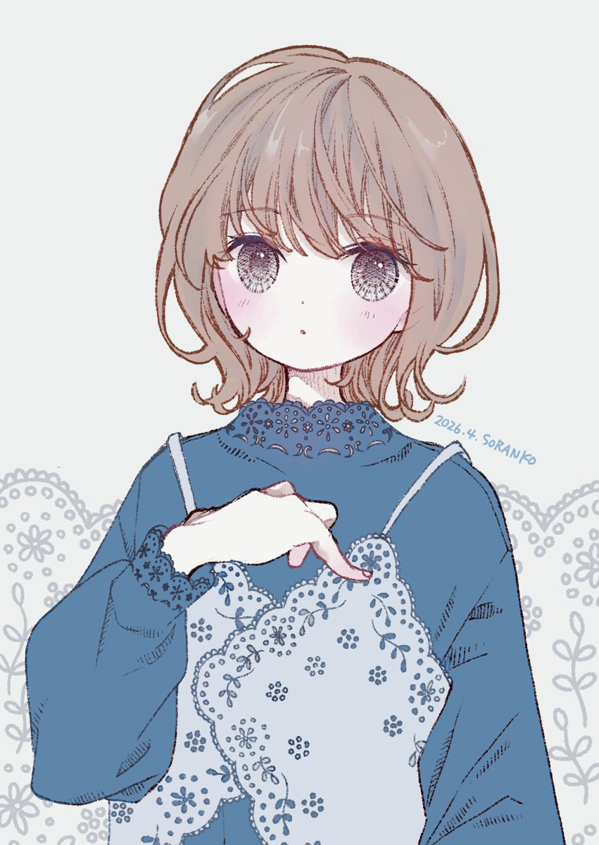 sora_anko2's tweet image. #illustration 
#oc 
レースブラウス&amp;amp;キャミソール