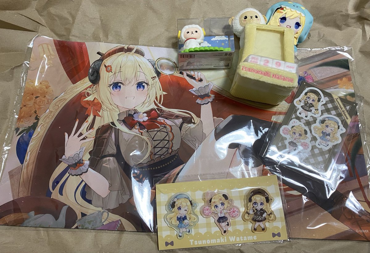6周年記念グッズ届いたー！！🐏 ラバーマットのめぇ探偵なわためが最高