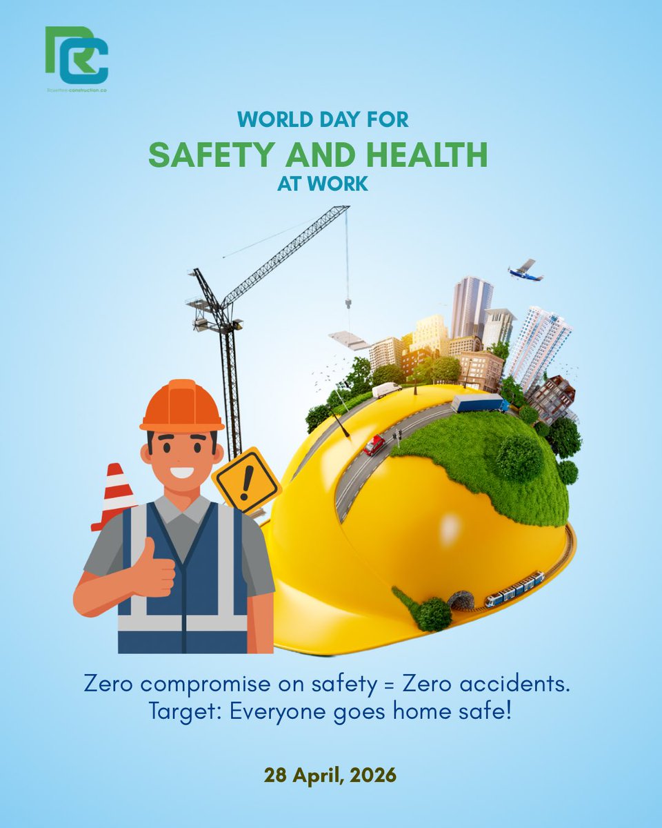 RosetteeNig's tweet image. At Rosettee Construction, safety isn’t a rule, it’s our culture.  
On this World Day for Safety and Health at Work, we celebrate our team’s commitment to watching out for each other.💚💪🏽

#HSE #WorkSafety #RosetteeConstruction #ConstructionSafety
