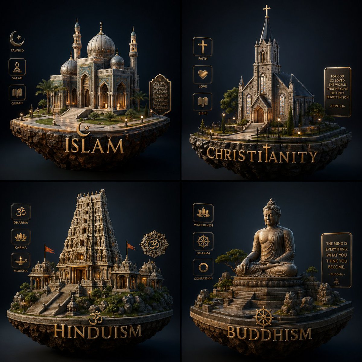 Luxury Religion Concept Poster Grid
