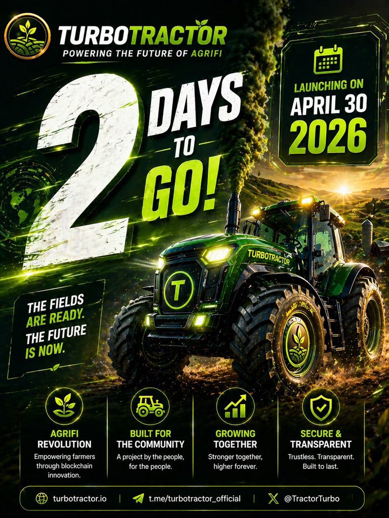 Bagboy224's tweet photo. @WhaleEverything ๐ 48 HOURS LEFT THE HARVEST BEGINS ๐
The ground is shaking.
The engines are ready.
No hype just real traction.
Built with patience, powered by discipline.
April 30, 2026 $TTRACT lands on Solana.
๐ Donโt miss the harvest.
#TTRACT #Solana https://t.co/JEsbekjTec