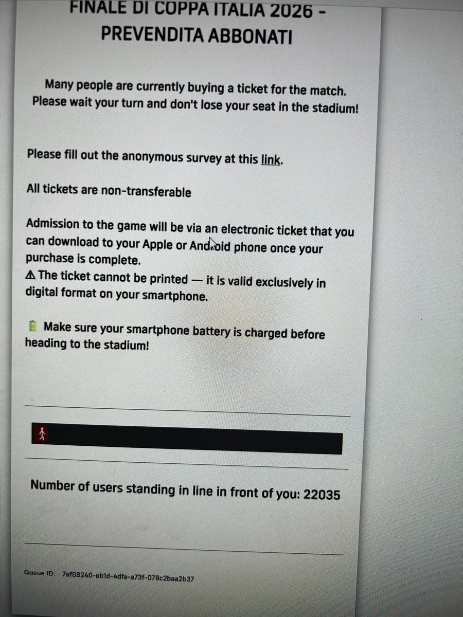 Kilkito's tweet photo. Trying to get our Cup final tickets, only 22035 ahead of me in the queue!!!!!! 🙈 https://t.co/fvqUPFgiYP