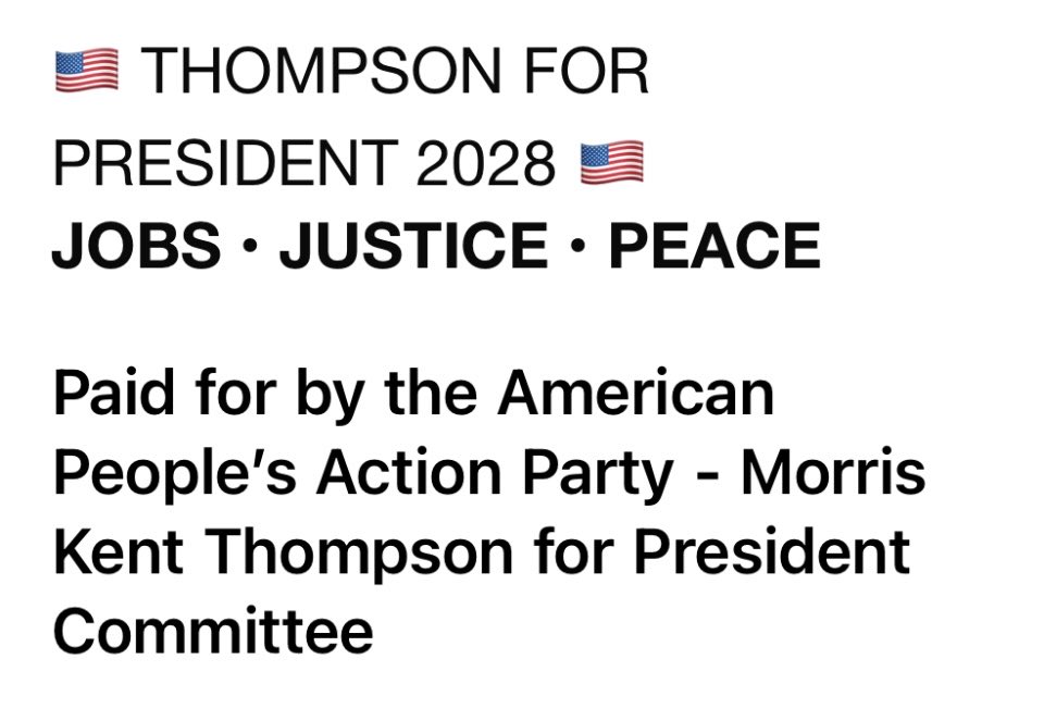 Thompson for President 2028 tweet media