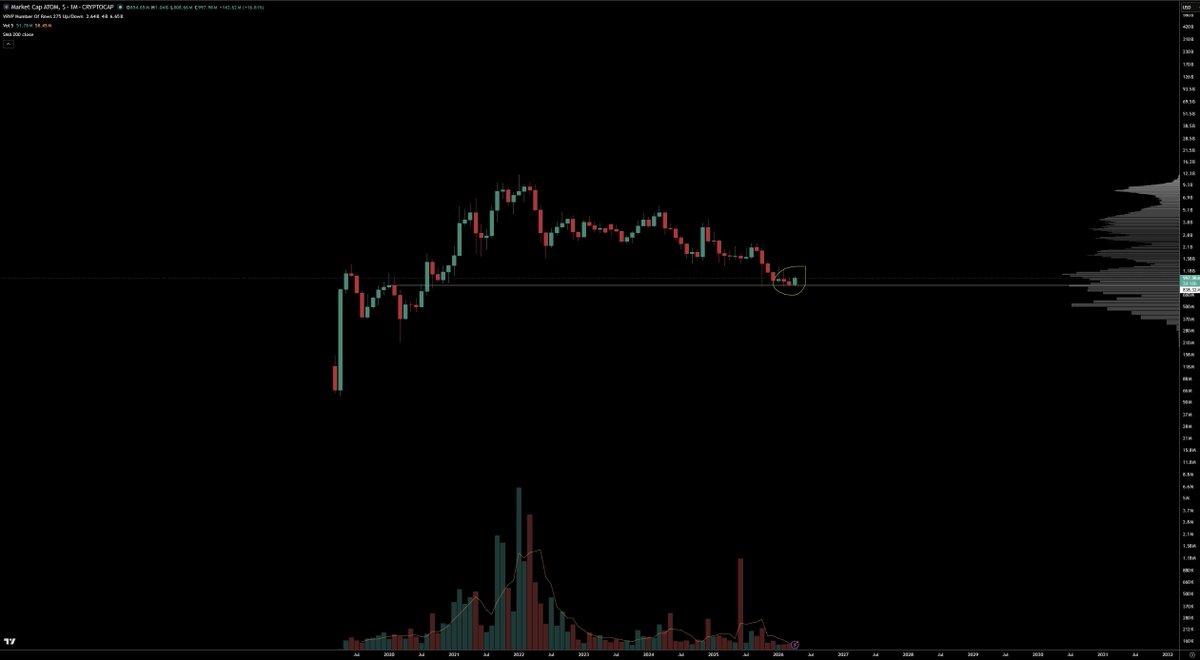 RationalG's tweet photo. Unique delegates down while % of staked $ATOM up, reveals retail capitulation while whales silently scooping up the tokens

A hidden bullish divergence, 3 days out of a monthly candle engulfing last 3 months, right where the 2021 parabola started

Higher
https://t.co/ydFe766vVP https://t.co/HOrHc7gz3h