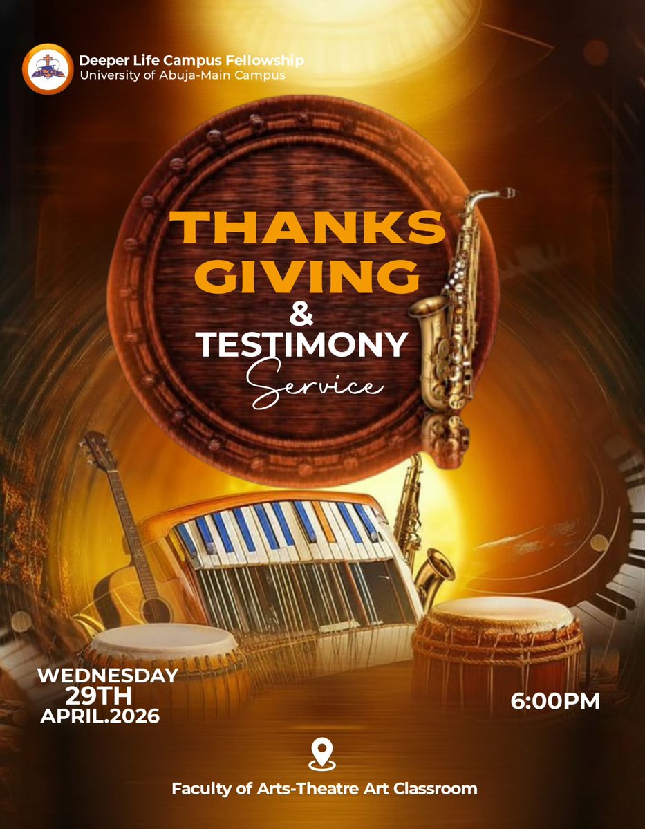 Dlcf_UofA's tweet image. Every Wednesday at #Ziontrybe is always a special day. But this coming Wednesday is something amazing. 
THE THANKSGIVING AND TESTIMONY SERVICE. 
It's a time when we lift holy hands and voices to appreciate God for all He's been doing. 
Don't miss it 
#Dlcf_UofA 
#THANKSGIVING