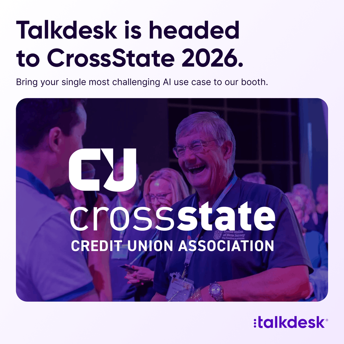 Talkdesk's tweet image. 🏦 Join Talkdesk's team of financial services, CX, and AI experts in Atlantic City for the 2026 CrossState Connect Annual Convention!

🔗 Learn more about the event and register via the link below:

crossstate.org/education-even…

#CrossState #CreditUnion #Talkdesk #CX #AI #CXA #Banking