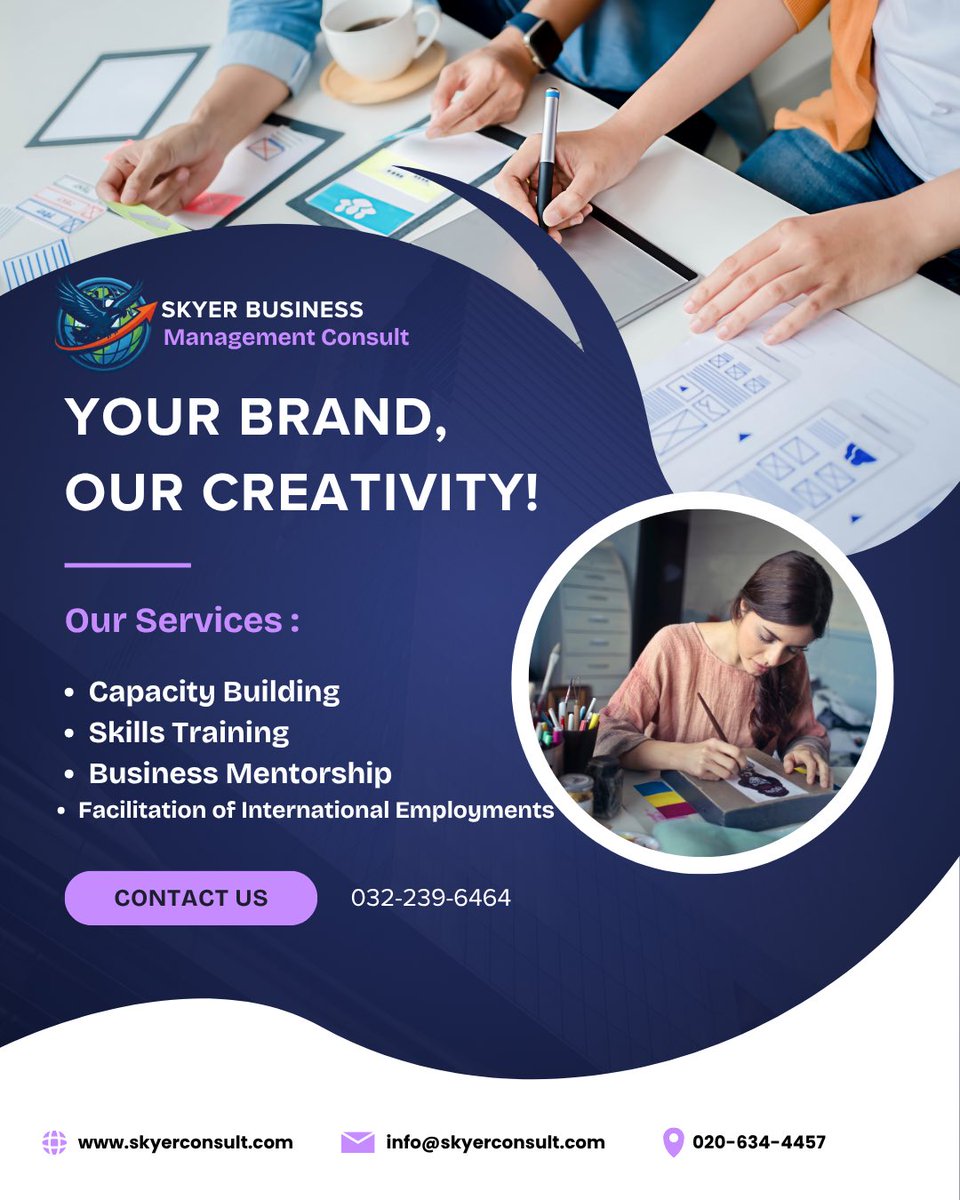 SkyerConsult's tweet image. Skyer Consult offers capacity building, skills training, business mentorship, and access to international job opportunities to help you grow your career and business.
Follow for updates.
#SkyerConsult #BusinessConsulting #SkillsTraining #CareerGrowth #Mentorship