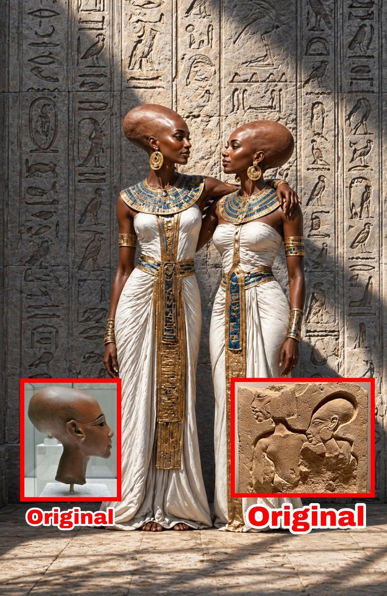 OduntanOlalekan's tweet image. KEMET is AFRICAN, not Eurasia. Princess Meritaten and Ankhesenpaaten, Two Royal Sisters and Daughters of King Akhenaten and Queen Nefertiti's, 18th Dynasty.

#Africa #BlackHistory #Egypt #World