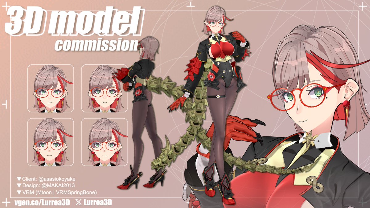 Lurrea3D's tweet photo. 3D VTuber model showcase ✨

Custom model built from scratch. 
Focused on accurate design matching and clean 3D readability.
Thank you @asasiokoyake  for your trust 💙 https://t.co/XSoAmbDabK
