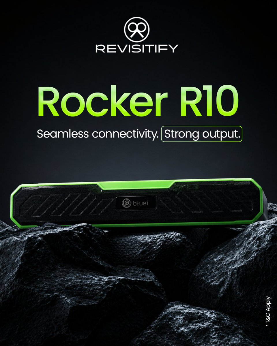 revisitify's tweet image. Big sound, zero limits 🔊⚡
Portable Bluetooth speaker with powerful bass, stable connectivity &amp;amp; all-day battery. 

Built for everyday listening - home, travel or parties.
#BluetoothSpeaker #EverydayTech #WirelessAudio #Revisitify