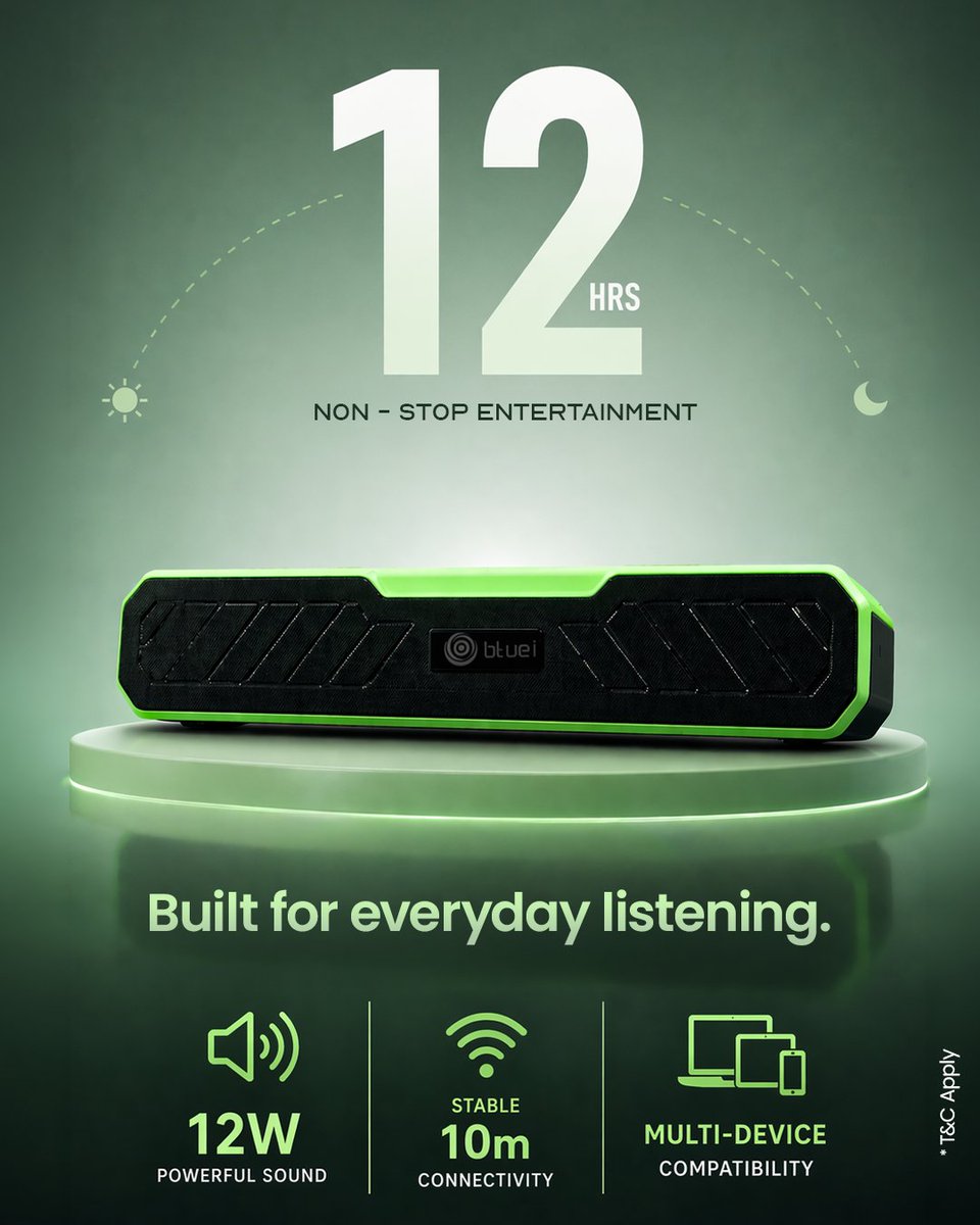 revisitify's tweet image. Big sound, zero limits 🔊⚡
Portable Bluetooth speaker with powerful bass, stable connectivity &amp;amp; all-day battery. 

Built for everyday listening - home, travel or parties.
#BluetoothSpeaker #EverydayTech #WirelessAudio #Revisitify