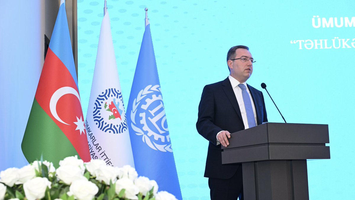 OICLabourCentre's tweet photo. The conference “Safety at Work is the Foundation of Effective Activity”, dedicated to World Day for Safety and Health at Work was held in Baku on 27 April 2026. Organised by the Azerbaijan Trade Unions Confederation, the conference commenced with remarks by Mr Sahib Mammadov, Chairman of the Confederation, who underlined the importance of labour protection, safer workplace practices, and continued institutional efforts in this field.

The OIC Labour Centre engaged in the event as part of its continued work on occupational safety and health, with discussions addressing OSH as a core element of worker protection, productive workplaces, and sustainable human capital development. The event brought together representatives of state institutions and Members of Parliament, alongside international organisations and social partners. Discussions focused on workplace safety standards, preventive measures, labour legislation, social dialogue, and the role of international labour standards in strengthening occupational safety and health systems.

During the conference, the Director General of the OIC Labour Centre, Mr Azar Bayramov, delivered a speech highlighting occupational safety and health as one of the central priorities of the Centre’s mandate. He underlined that effective action in this area extends beyond reducing workplace risks, also contributing to stronger labour productivity, healthier working environments, and broader socio-economic resilience. His remarks further outlined the Centre’s ongoing work in this field, including needs assessments across Member States, targeted capacity-building programmes, cooperation with partner institutions, and OSHNET as a platform coordinated by the Centre, for knowledge exchange, institutional cooperation, and effective practices.

Overall, the discussions underscored the need for sustained cooperation, preventive action, and stronger OSH standards and practices in addressing evolving workplace risks. The OIC Labour Centre’s engagement in the event aligned with its mandate to support safer and healthier working environments, strengthen institutional cooperation, and advance decent work across OIC Member States.

#OICLabourCentre
#OccupationalSafetyandHealth
#SafeDay