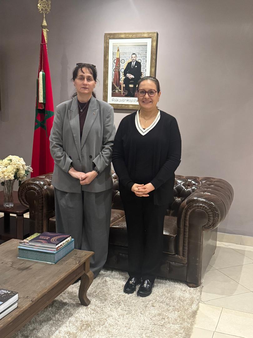 MoroccoInETH's tweet photo. H.E. Amb. @NezhaAlaouiM3, on her capacity of President of the the Francophone Group, was glad to receive, on april 21, 2026, H.E. Julia Pataki, Ambassador of Romania, for a working visit.
Fruitful exchanges were held on topics of mutual interest. https://t.co/r4hOf9EpLU