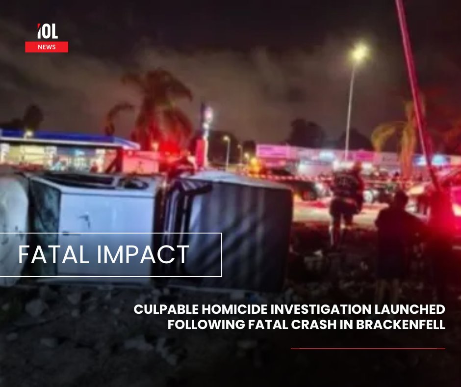 IOL's tweet image. A woman has died following a head-on collision in Brackenfell, Cape Town, after a crash on Kruis Road in Ruwari on Saturday evening, with police opening culpable homicide investigation case
#Brackenfell #CapeTown #Ruwari #KruisRoad #RoadAccident 
Read more here: