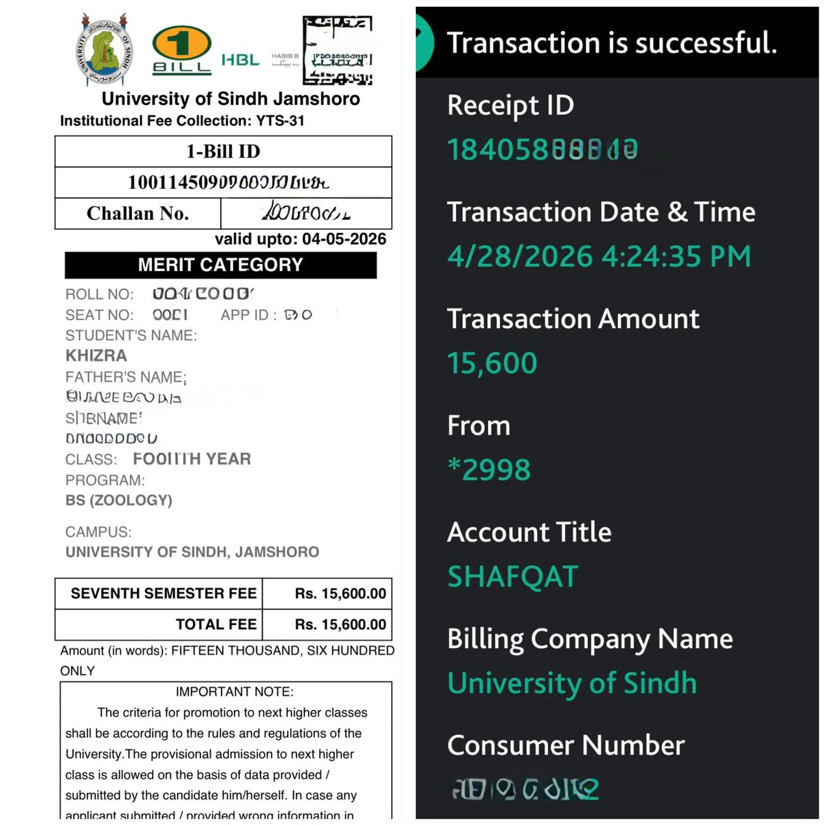 RotaractFalcons's tweet image. Alhamdolillah, with the blessings of Almighty Allah and support of generous donor, we have paid 7th Semester Fee of Khizra, a deserving student of University of Sindh Jamshoro
#RotaractDistrict3271
#Rotaract
#Rotary
#FellowshipThroughService
#ServiceAboveSelf
#RotaryInternational