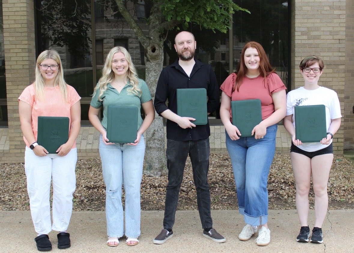 SandTEduc's tweet photo. We celebrated our spring graduates today! We were missing one because she was teaching! Can you believe it is almost the end of the semester? We wish our graduates the best of luck in their futures! #studentteacherluncheon https://t.co/8cdPGV51Y9