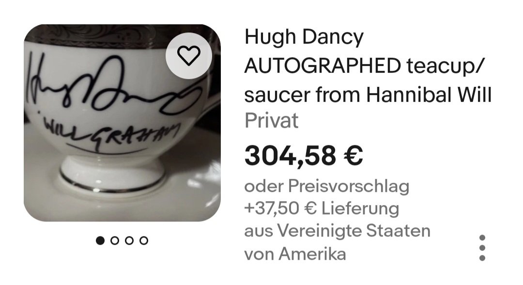 anselmo_art's tweet image. Oh, somebody is selling their Hannibal teacup signed by Hugh on eBay! The price though...😱 If I had one, I could never part with it 👀☕️
#HughDancy #Hannibal #WillGraham