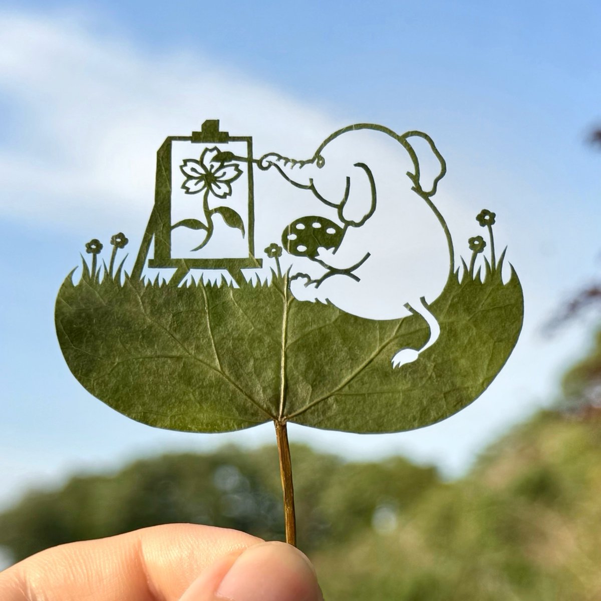 リト@葉っぱ切り絵 tweet media