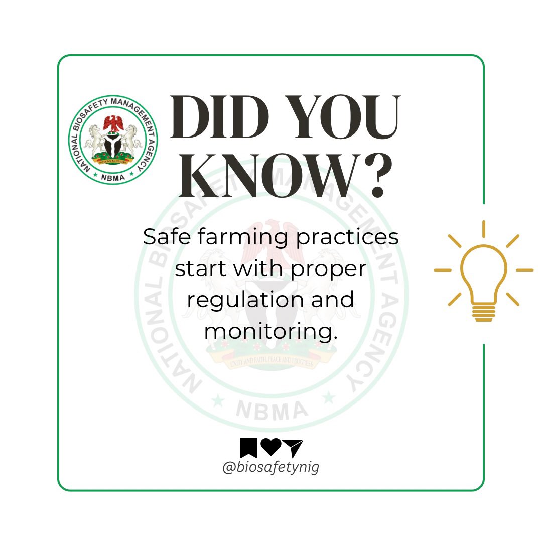BiosafetyNig's tweet image. New week, new fact. Stay informed with NBMA. 

#Biosafety #NBMA #Regulation
