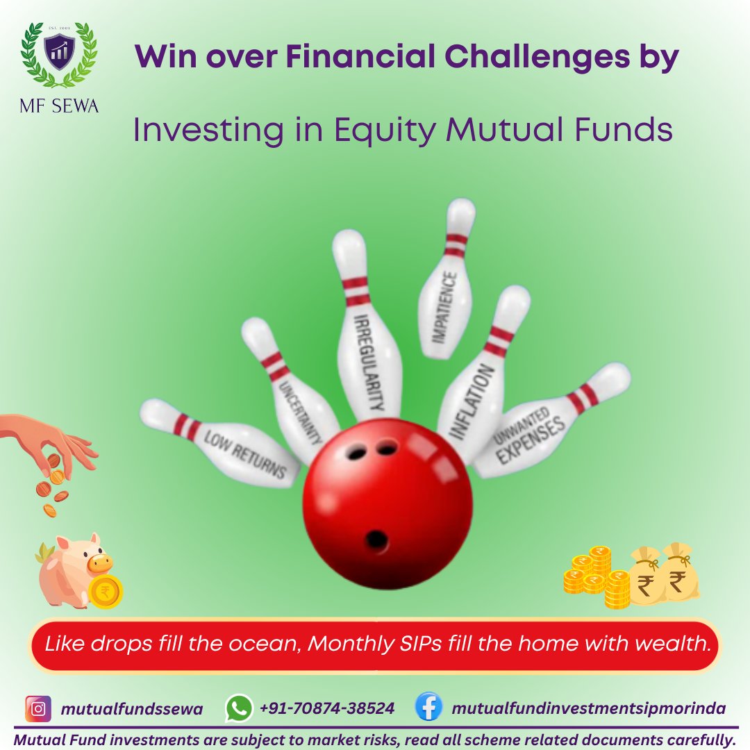 mutualfundssewa's tweet image. Strike out your financial worries!

Life throws many challenges at your savings—inflation, unexpected bills, &amp;amp; market uncertainty. But you don’t have to face them alone.

📞 Call Now : +91-70874 38524

Let’s #plan your investment #journey today

#WealthCreation #SIP #MutualFund