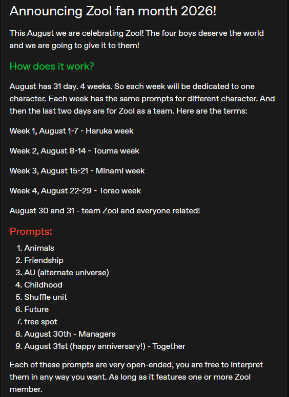 Zool Fan Month 2026 tweet media