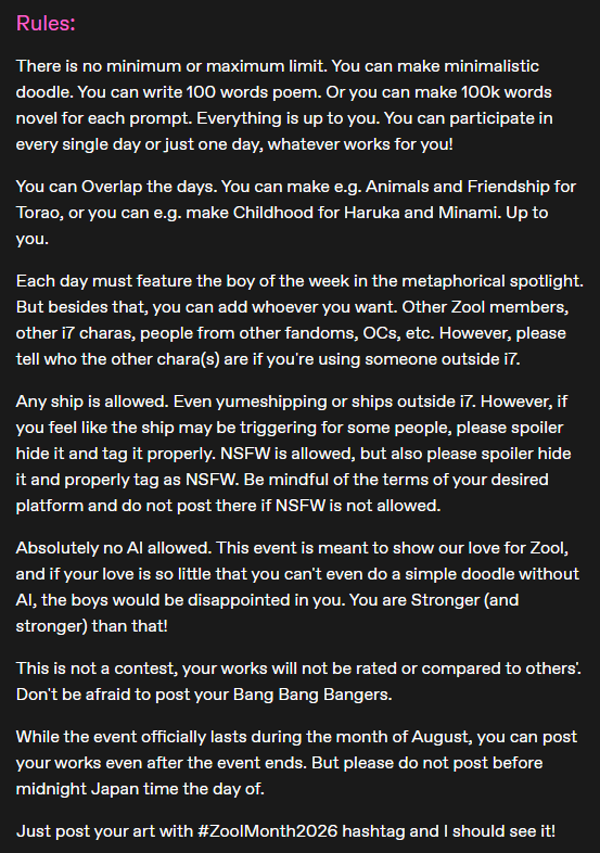 Zool Fan Month 2026 tweet media